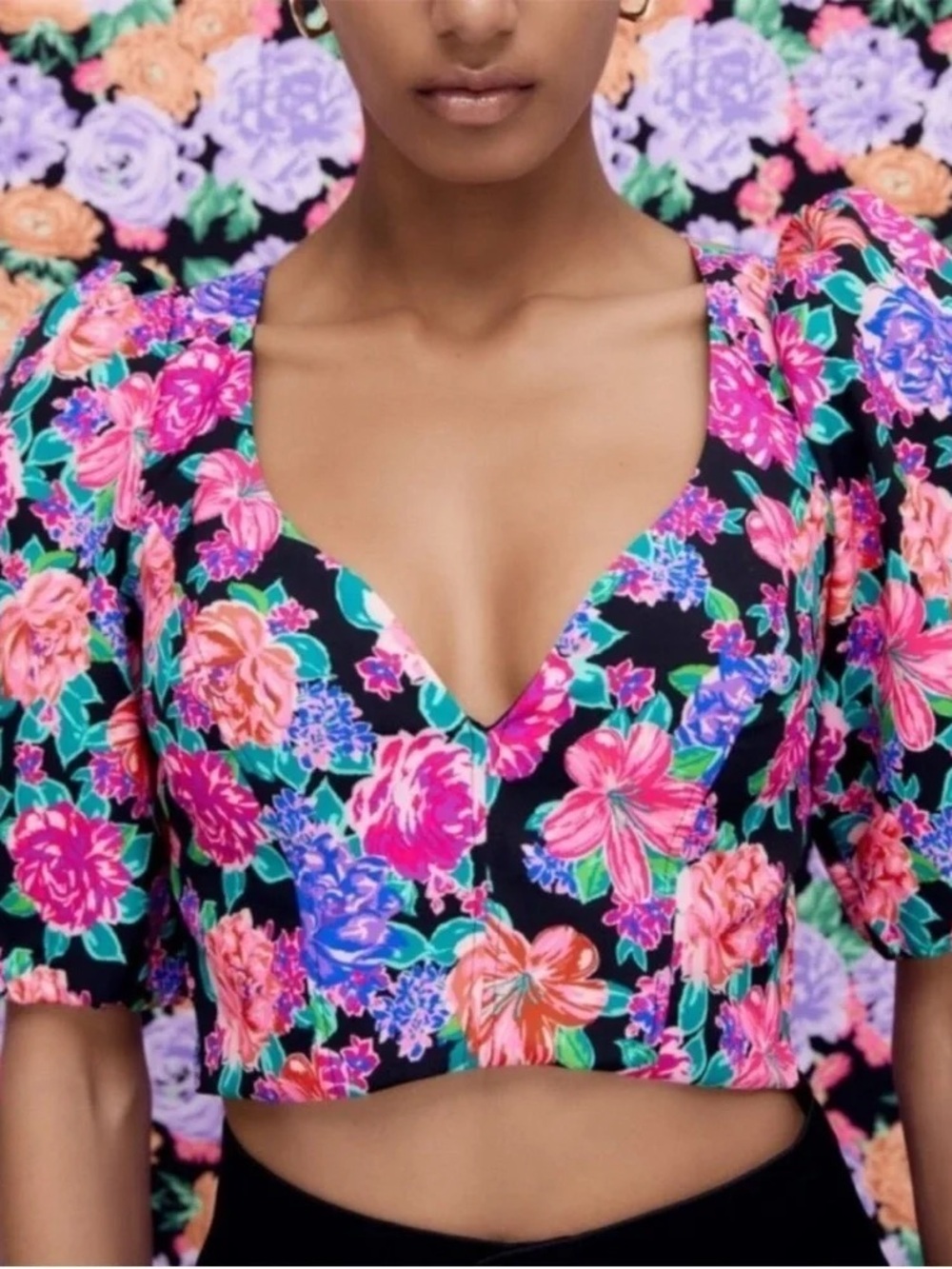 Zara floral crop top